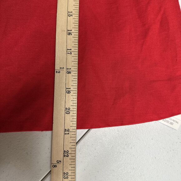 Larry Levine Skirt Suit 14p Red Linen Blend Short Sleeve Church Career NEW $200 - Picture 10 of 12